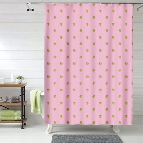 Rideau de douche motif flamant rose décoratif doux, rideau salle de bain imperméable, 150x180 cm