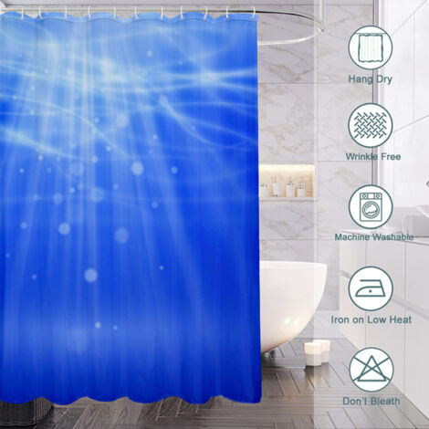 Rideau de douche motif océan et poissons tropicaux, tissu salle de bain imperméable, 90x180 cm