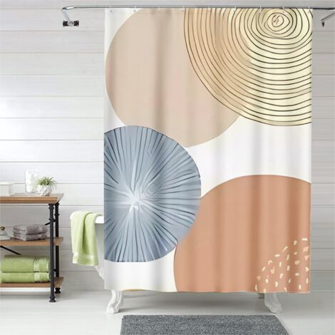 Rideau de douche motifs fractales, œillets plastique, 180x180 cm, qualité