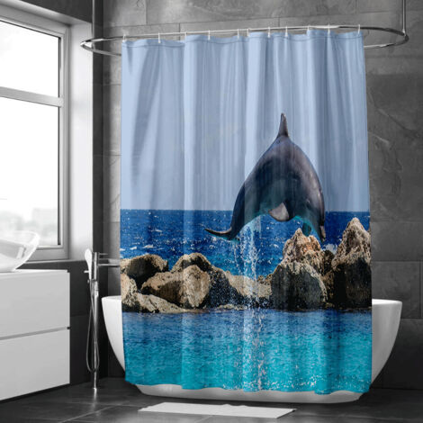 Rideau de douche nature brumeuse, style artistique, tissu doux, accessoire essentiel - 90x180cm