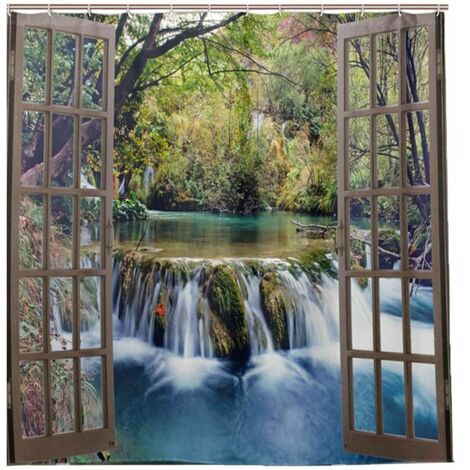 Rideau de douche Nature Paysage Imperméable 180x180 cm