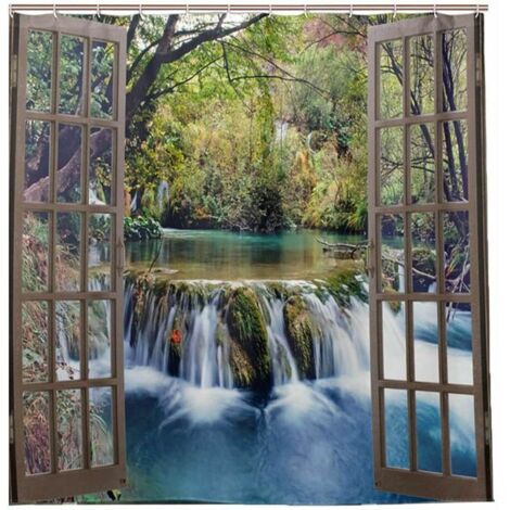 Rideau de douche Nature Paysage Imperméable 180x180 cm