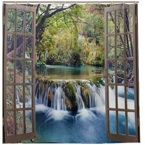 Rideau de douche Nature Paysage Imperméable 180x180 cm