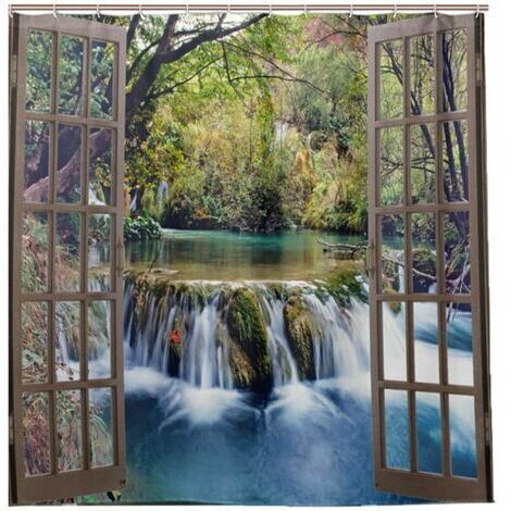 Rideau de douche Nature Paysage Imperméable 180x180 cm
