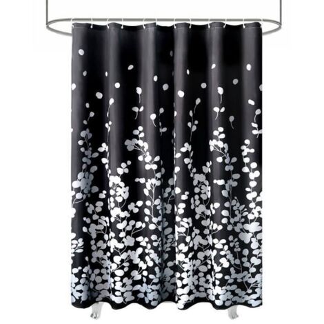 Rideau de Douche Noir - 150x180cm - Imperméable et Résistant à la Moisissure