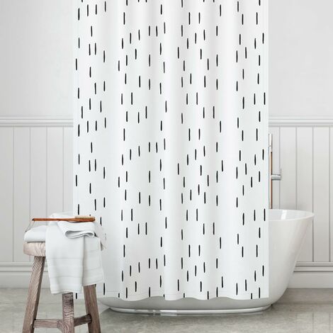 Barre pour rideau de douche noir 200.6 x 3.51 cm
