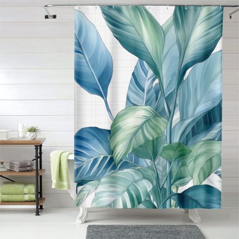 Rideau de douche plantes d'intérieur géantes, œillets plastique, 150x180 cm