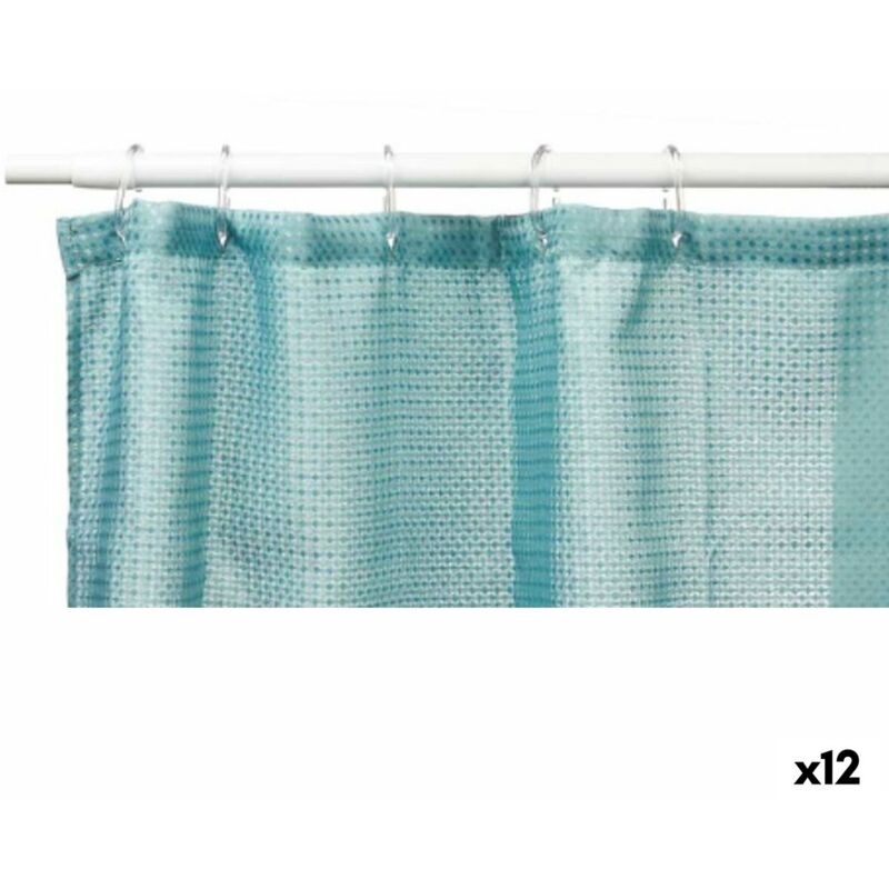 Rideau de douche de turquoise vert polyester points 180 x 180 cm (12 pièces)