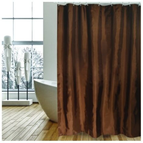 Rideau de douche Polyester 180x200cm Chocolat - Anneaux inclus MSV