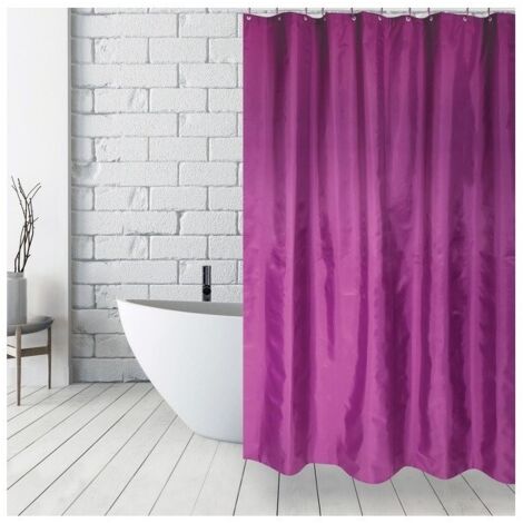Rideau de douche Polyester 180x200cm Violet - Anneaux inclus MSV