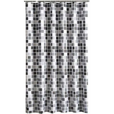 Rideau De Douche - Polyester - 200x200 Cm - Œillets Antirouille - Ourlet Lesté - 1 Pièce