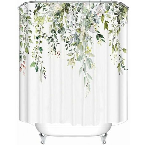 Rideau de douche pour salle de bain resistant a la moisissure en polyester motif feuille florale 180 x 180 cm rideau de salle de bain pour femmes hommes