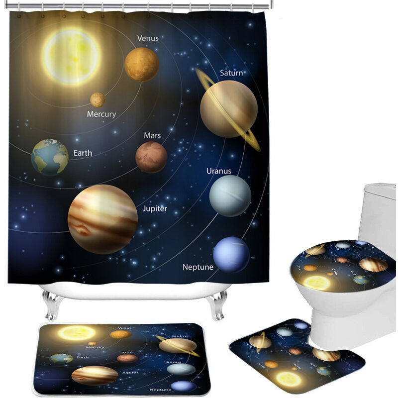 Rideau de douche puzzle, système solaire planètes solaires orbite astronomie espace extra-atmosphérique