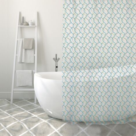 Rideau de douche PVC ALGAE 180x200cm Vert & Bleu MSV