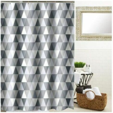 Rideau de douche rideau de douche anti-moisissure rideaux de douche hydrofuges rideaux de douche antibactériens lavables en polyester rideau de salle de bain (triangle, 80 x 180 cm)