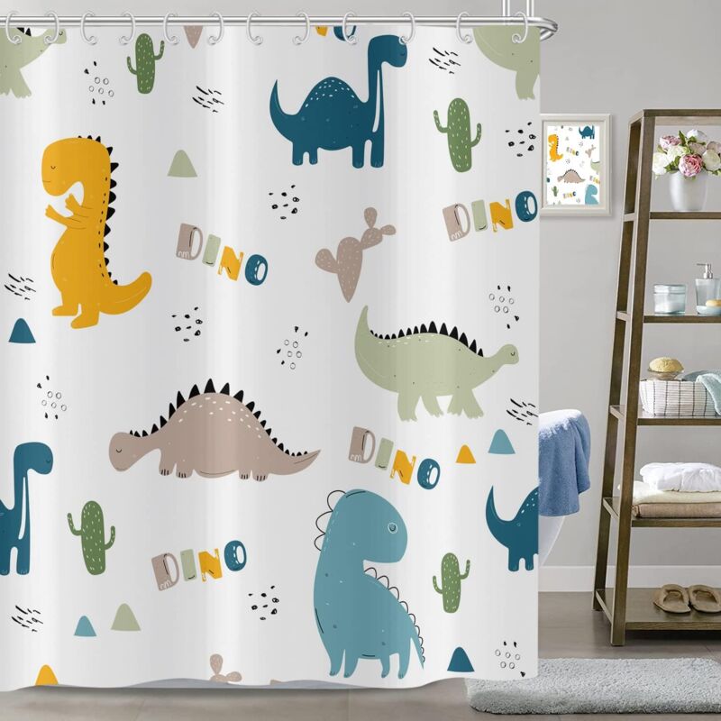 Rideau de Douche, Rideaux de Douche Mignon Cartoon, Rideau de Baignoire Imperméable Polyester Tissu Lavable - Style 2 180x240cm