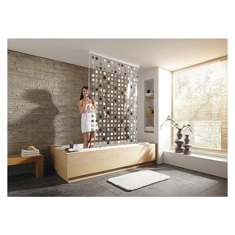 Rideau de douche roulant design Gris