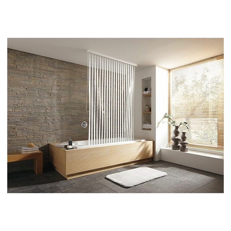 Rideau de douche roulant design Couleur rideau: Blanc