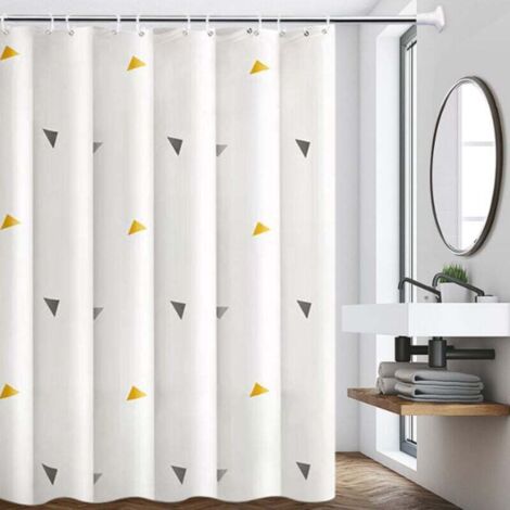Rideau de Douche Salle de Bain Géométrique "Océan" - Style Plage Abstrait Imperméable - 60 x 70 Pouces - Accessoire Décoratif de Baignoire