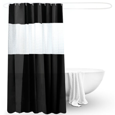Rideau de douche Simply Clean, rideau de salle de bain en textile semi-transparent, imperméable, antibactérien et lavable en PVC, disponible en plusieurs couleurs, 180 x 200 cm, bleu clair.