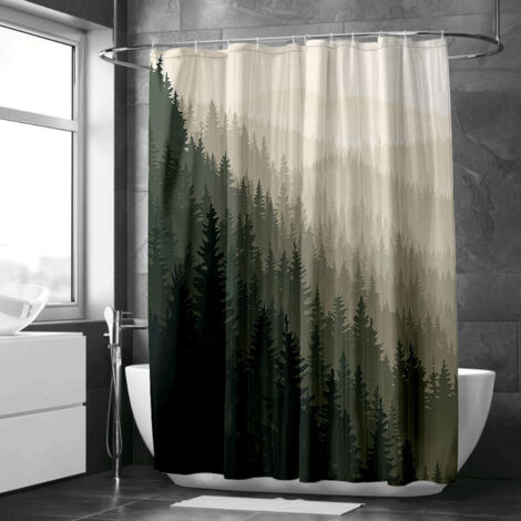 Rideau de douche style encre moderne déco, polyester imperméable, 150x180 cm