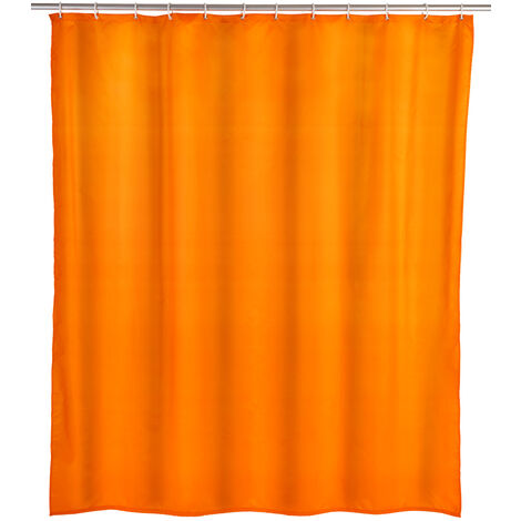 Rideau de douche, textile, couleur orange, 180x200 cm, WENKO