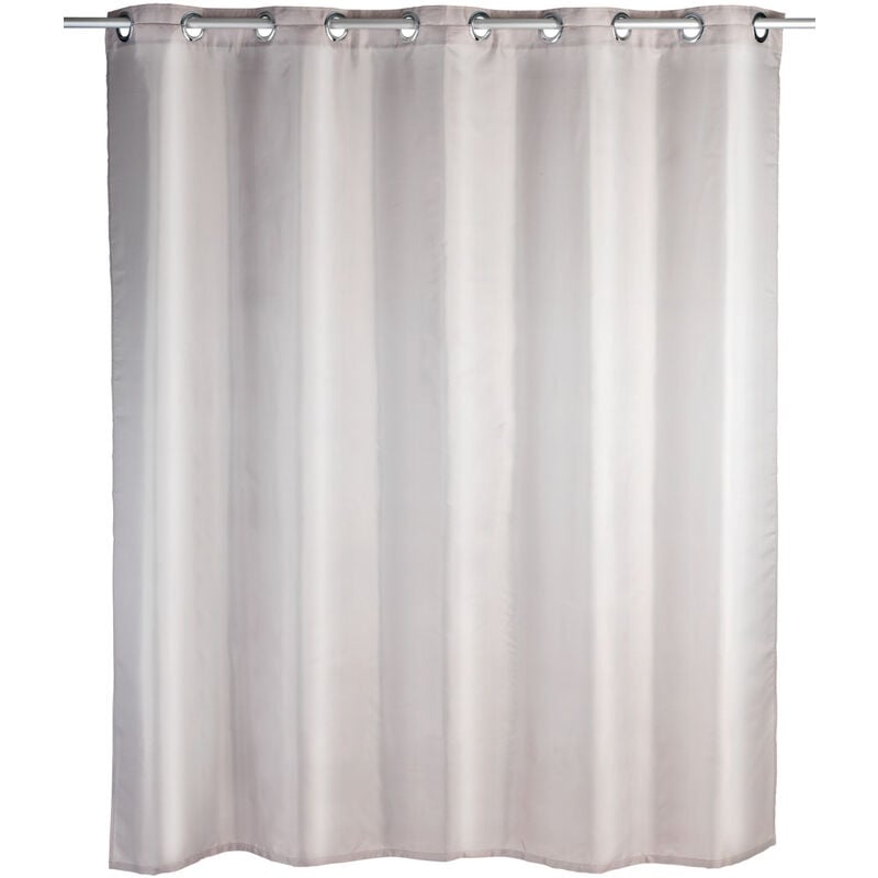 WENKO Rideau de douche Comfort Flex, Rideau de douche 180x200 cm, lavable en machine et imperméable à l'eau, 10 anneaux rideau de douche intégrés,