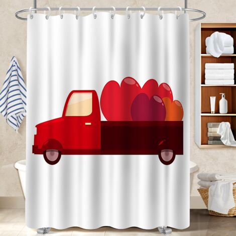 Rideau de douche tissu polyester 180x180 avec œillets rideau étanche pour solution pour angle difficile