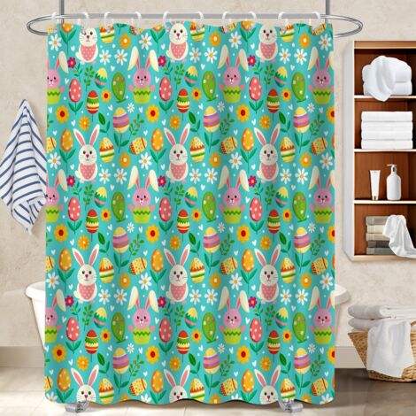 Rideau de douche tissu polyester 180x180 bordure lestée protection douche pour votre chalet à la montagne