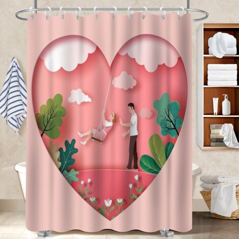 Rideau de douche tissu polyester 180x180 imperméable bâche de douche pour dans une salle de bain design
