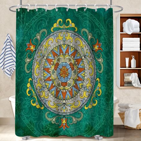 Rideau de douche tissu polyester 180x180 lavable cache baignoire pour nouvelle déco pour la rentrée