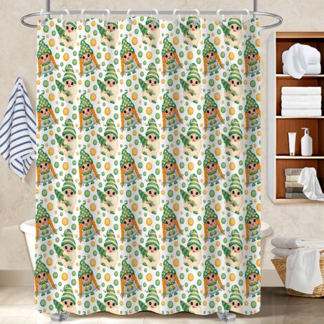 Rideau de douche tissu polyester 180x180 montage sans perçage cache baignoire pour décoration salle de bain