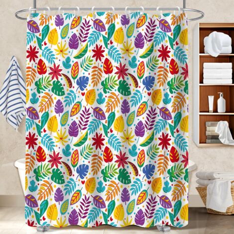 Rideau de douche tissu polyester 180x180 montage sans perçage protection douche pour se sentir en vacances chez soi