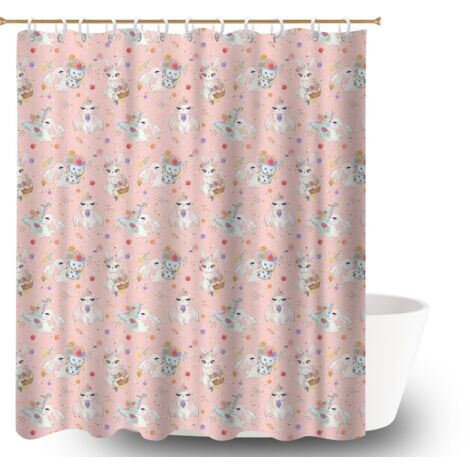 Rideau de douche tissu polyester 180x180 montage sans perçage rideau séchage rapide pour célibataire actif