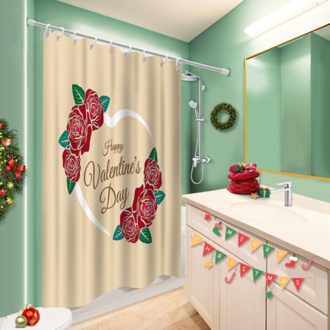 Rideau de douche tissu polyester 180x180 poids aux ourlets cache baignoire pour hôtel / airbnb
