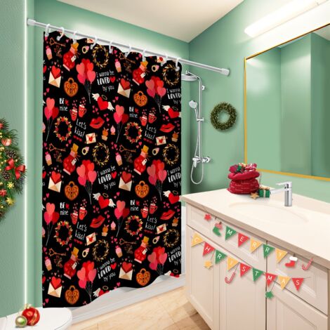 Rideau de douche tissu polyester 180x180 tendance cache baignoire pour rafraîchir sa salle de bain