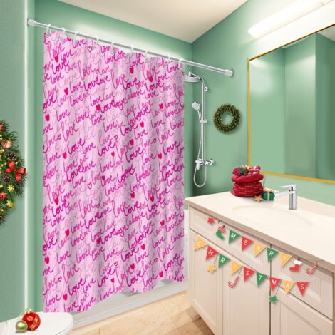 Rideau de douche tissu polyester 180x180 tissu respirant voile de douche pour solution pour angle difficile