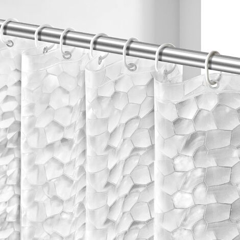 Rideau de douche translucide, rideau de douche extra long 180200cm, rideau de douche lavable