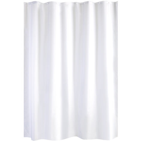 rideau de douche trendy tissu 180x200 blanc