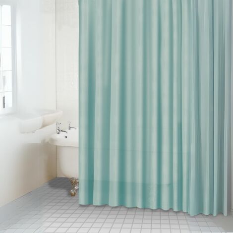 Rideau de douche uni aspect tissu Vert menthe 180x180 cm