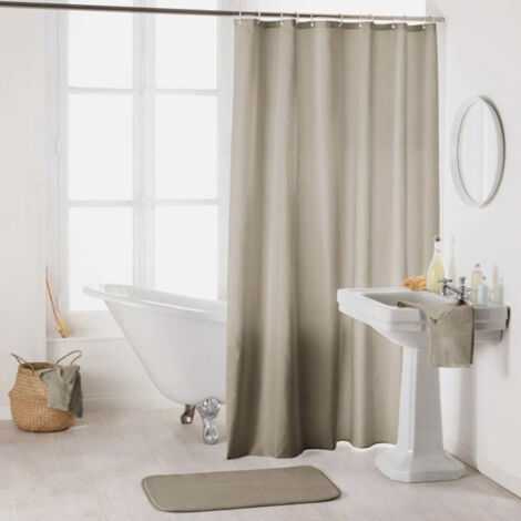 Rideau de Douche Uni "Essencia" 180x200cm Taupe