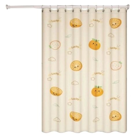 Rideau de Douche Unique Orange Vif sans Tringle - 150x180cm - Polyester Imperméable Anti-Moisissure Ourlet Lesté - Protection Intimité Salle de Bain