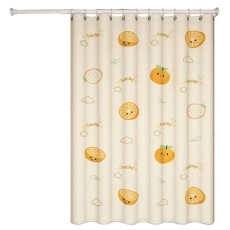 Rideau de Douche Unique Orange Vif sans Tringle - 150x180cm - Polyester Imperméable Anti-Moisissure Ourlet Lesté - Protection Intimité Salle de Bain