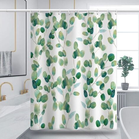 Rideau de Douche Vert 150x180cm Lavable en Machine, Imperméable en Polyester pour Salle de Bains, Décoration d'Intérieur