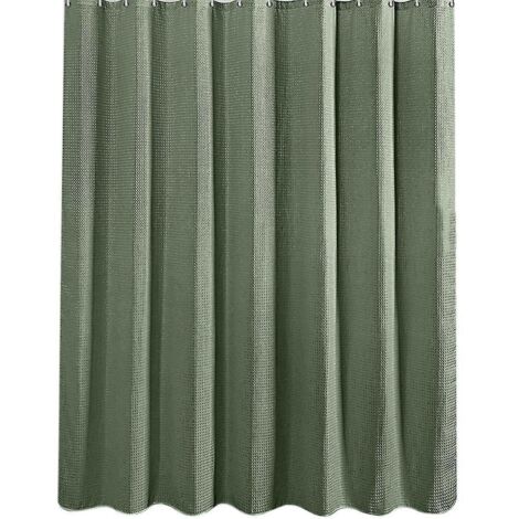 Rideau de douche vert sauge, rideau de douche en tissu imperméable, 12 œillets métalliques