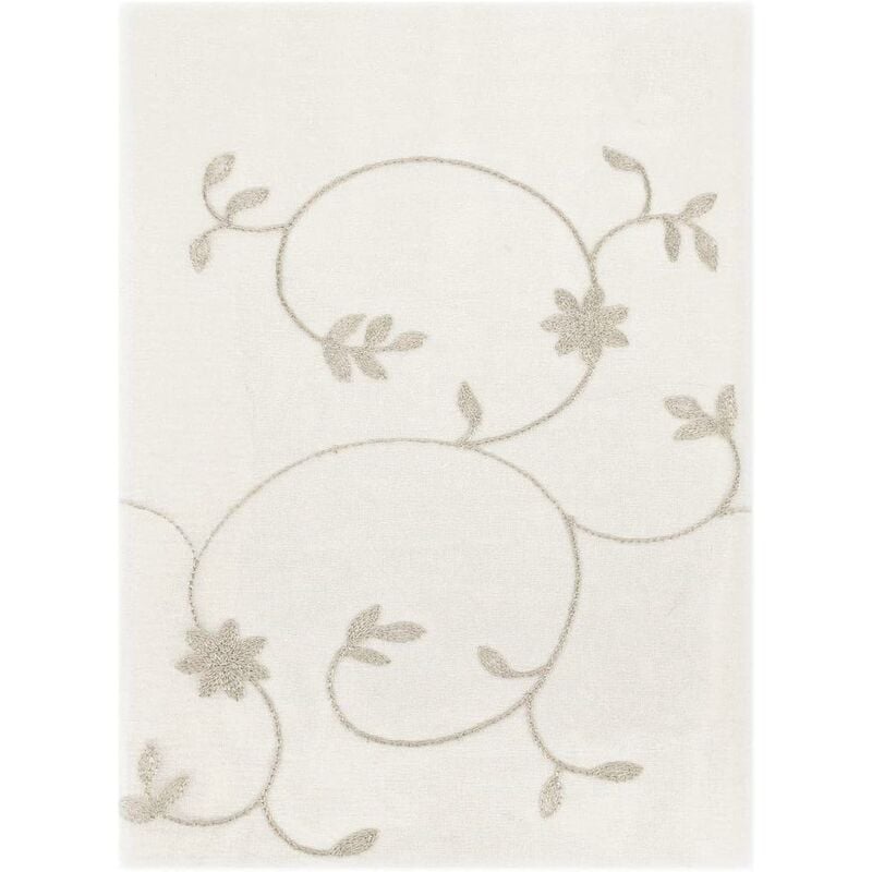 Rideau de Fenêtre Couple 2 pcs Porte Intérieure Tissu semi-transparent Fleurs Gris Tourterelle - 60x240 cm