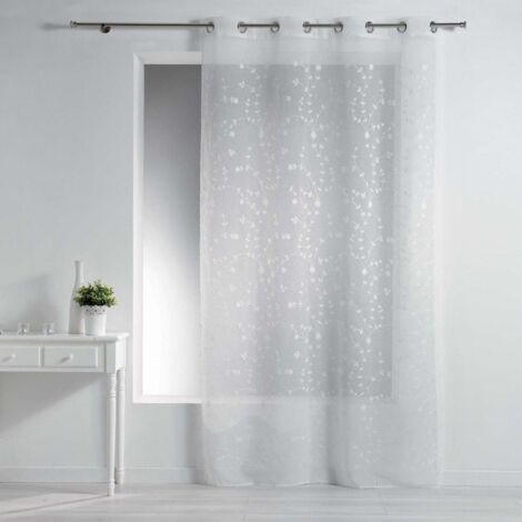 Rideau de fenêtre PETIT FLEUR, 140 x 240 cm, blanc