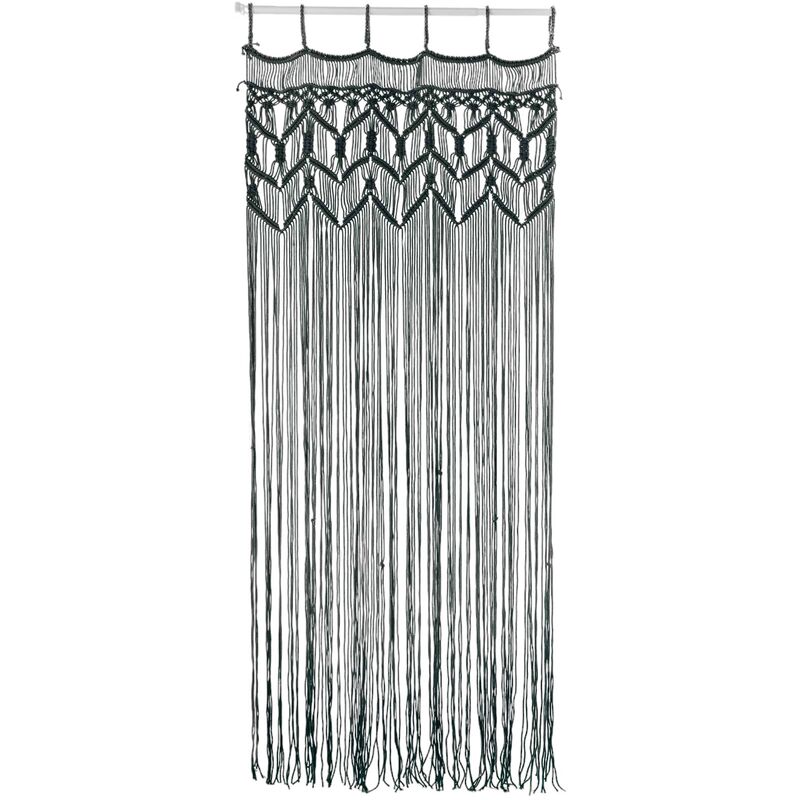 Rideau de fils a passants 90 x 200 cm Macramea noir