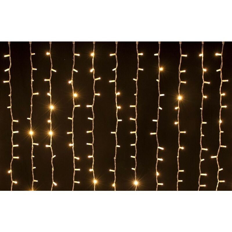 RIDEAU LUMINEUX A BATTERIE 208 LED POUR EXTERIEUR H.70 Cm BLANC/CHAUD