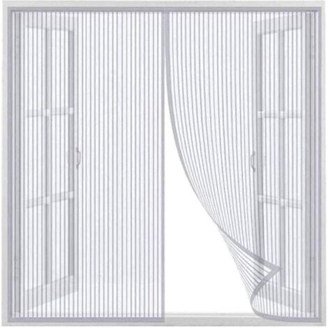 Rideau de moustiquaire magnétique pour fenêtre – Polyester durable – 120x120cm – Installation facile sans outils – Fermeture automatique